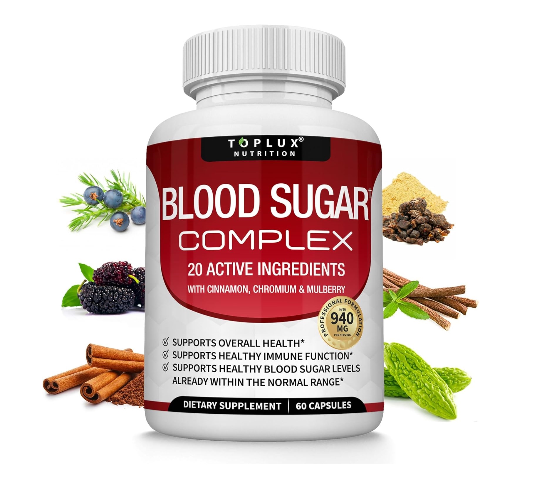 01-10.jpg Blood Sugar Complex 60 Cápsulas Suplemento Canela Cromo - Imagen 1