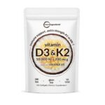 Vitamina D3 10.000 Iu + K2 200 Mcg 180 Softgels